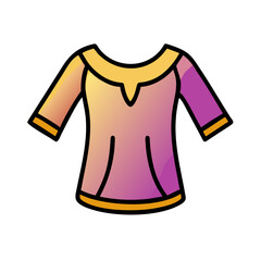 blouse  vector icon, dress icon, vector clothing icon - simple vector illustration of a blouse , in a simple and clean style, for business and fashion graphics. clothing flat illustration.