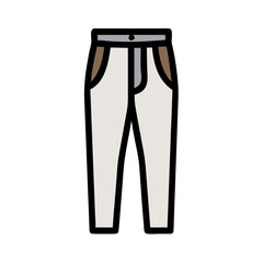 chinos  vector icon, dress icon, vector clothing icon - simple vector illustration of a chinos , in a simple and clean style, for business and fashion graphics. clothing flat illustration.