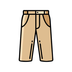 chinos  vector icon, dress icon, vector clothing icon - simple vector illustration of a chinos , in a simple and clean style, for business and fashion graphics. clothing flat illustration.