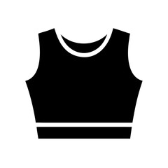 crop top  vector icon, dress icon, vector clothing icon - simple vector illustration of a crop top , in a simple and clean style, for business and fashion graphics. clothing flat illustration.