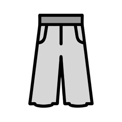 culottes  vector icon, dress icon, vector clothing icon - simple vector illustration of a culottes , in a simple and clean style, for business and fashion graphics. clothing flat illustration.