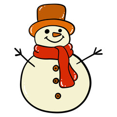 snowman color line icon with white background vector stock illustration