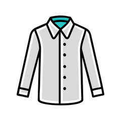 dress shirt  vector icon, dress icon, vector clothing icon - simple vector illustration of a dress shirt , in a simple and clean style, for business and fashion graphics. clothing flat illustration.