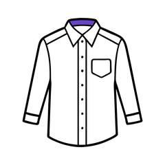 dress shirt  vector icon, dress icon, vector clothing icon - simple vector illustration of a dress shirt , in a simple and clean style, for business and fashion graphics. clothing flat illustration.