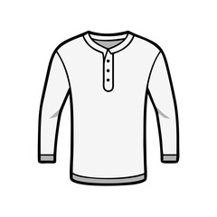 henley shirt  vector icon, dress icon, vector clothing icon - simple vector illustration of a henley shirt , in a simple and clean style, for business and fashion graphics. clothing flat illustration.