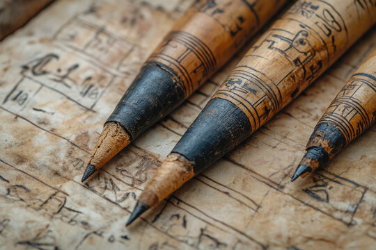 an Egyptian scribes tools, including a stylus.