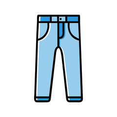 jeans  vector icon, dress icon, vector clothing icon - simple vector illustration of a jeans , in a simple and clean style, for business and fashion graphics. clothing flat illustration.