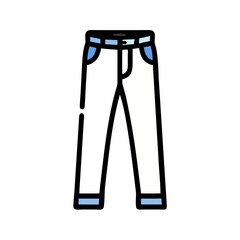 jeans  vector icon, dress icon, vector clothing icon - simple vector illustration of a jeans , in a simple and clean style, for business and fashion graphics. clothing flat illustration.