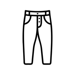 jeans  vector icon, dress icon, vector clothing icon - simple vector illustration of a jeans , in a simple and clean style, for business and fashion graphics. clothing flat illustration.