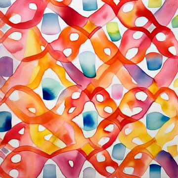Watercolor abstract pattern vibrant color blend, geometric organic shapes,design background, artistic decor, textile print,wallpaper,modern art print,home,scale,mermaid,trpe,reverse,coloring,book,