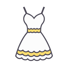 lace dress  vector icon, dress icon, vector clothing icon - simple vector illustration of a lace dress , in a simple and clean style, for business and fashion graphics. clothing flat illustration.