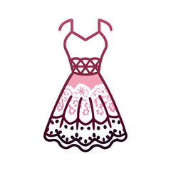 lace dress  vector icon, dress icon, vector clothing icon - simple vector illustration of a lace dress , in a simple and clean style, for business and fashion graphics. clothing flat illustration.
