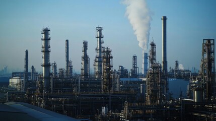 Obraz premium Oil refineries and chemical plants in industrial areas