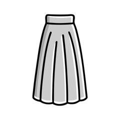 maxi skirt  vector icon, dress icon, vector clothing icon - simple vector illustration of a maxi skirt , in a simple and clean style, for business and fashion graphics. clothing flat illustration.