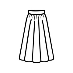 maxi skirt  vector icon, dress icon, vector clothing icon - simple vector illustration of a maxi skirt , in a simple and clean style, for business and fashion graphics. clothing flat illustration.