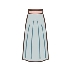 maxi skirt  vector icon, dress icon, vector clothing icon - simple vector illustration of a maxi skirt , in a simple and clean style, for business and fashion graphics. clothing flat illustration.