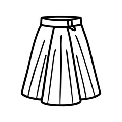 midi skirt  vector icon, dress icon, vector clothing icon - simple vector illustration of a midi skirt , in a simple and clean style, for business and fashion graphics. clothing flat illustration.