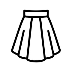 midi skirt  vector icon, dress icon, vector clothing icon - simple vector illustration of a midi skirt , in a simple and clean style, for business and fashion graphics. clothing flat illustration.
