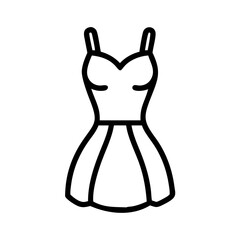 mini dress  vector icon, dress icon, vector clothing icon - simple vector illustration of a mini dress , in a simple and clean style, for business and fashion graphics. clothing flat illustration.