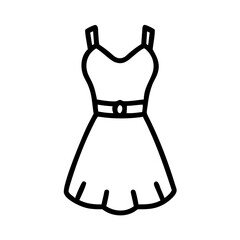mini dress  vector icon, dress icon, vector clothing icon - simple vector illustration of a mini dress , in a simple and clean style, for business and fashion graphics. clothing flat illustration.