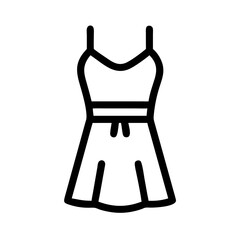 mini dress  vector icon, dress icon, vector clothing icon - simple vector illustration of a mini dress , in a simple and clean style, for business and fashion graphics. clothing flat illustration.