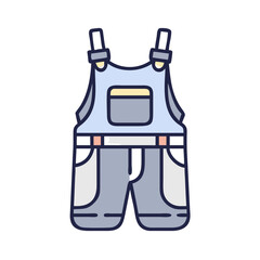 overalls  vector icon, dress icon, vector clothing icon - simple vector illustration of a overalls , in a simple and clean style, for business and fashion graphics. clothing flat illustration.