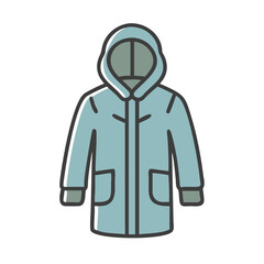 parka  vector icon, dress icon, vector clothing icon - simple vector illustration of a parka , in a simple and clean style, for business and fashion graphics. clothing flat illustration.