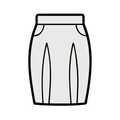 pencil skirt  vector icon, dress icon, vector clothing icon - simple vector illustration of a pencil skirt , in a simple and clean style, for business and fashion graphics. clothing flat illustration.