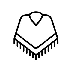 poncho  vector icon, dress icon, vector clothing icon - simple vector illustration of a poncho , in a simple and clean style, for business and fashion graphics. clothing flat illustration.