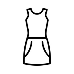 sheath dress  vector icon, dress icon, vector clothing icon - simple vector illustration of a sheath dress , in a simple and clean style, for business and fashion graphics. clothing flat illustration.