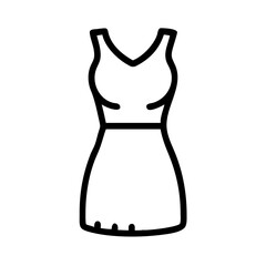 shift dress  vector icon, dress icon, vector clothing icon - simple vector illustration of a shift dress , in a simple and clean style, for business and fashion graphics. clothing flat illustration.