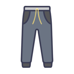 sweatpants  vector icon, dress icon, vector clothing icon - simple vector illustration of a sweatpants , in a simple and clean style, for business and fashion graphics. clothing flat illustration.