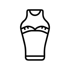 tube top  vector icon, dress icon, vector clothing icon - simple vector illustration of a tube top , in a simple and clean style, for business and fashion graphics. clothing flat illustration.