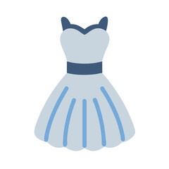 tulle dress  vector icon, dress icon, vector clothing icon - simple vector illustration of a tulle dress , in a simple and clean style, for business and fashion graphics. clothing flat illustration.