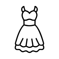 tulle dress  vector icon, dress icon, vector clothing icon - simple vector illustration of a tulle dress , in a simple and clean style, for business and fashion graphics. clothing flat illustration.