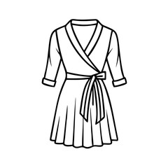 wrap dress  vector icon, dress icon, vector clothing icon - simple vector illustration of a wrap dress , in a simple and clean style, for business and fashion graphics. clothing flat illustration.