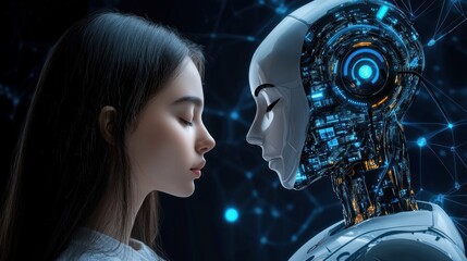 Human and Robot Facing Each Other