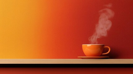 Artistic depiction of a cappuccino cup with swirling steam