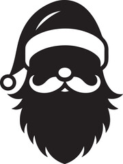 Santa Silhouette Vector Art Isolated on White Background.