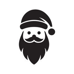 Isolated Santa Silhouette Vector on Clean White Design.