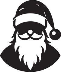 Santa Silhouette Vector Art. White Background.