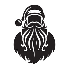 Santa Silhouette Vector Art. White Background.