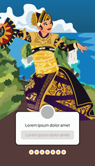 Fototapeta premium Flat design Indonesian Balinese Dancer illustration
