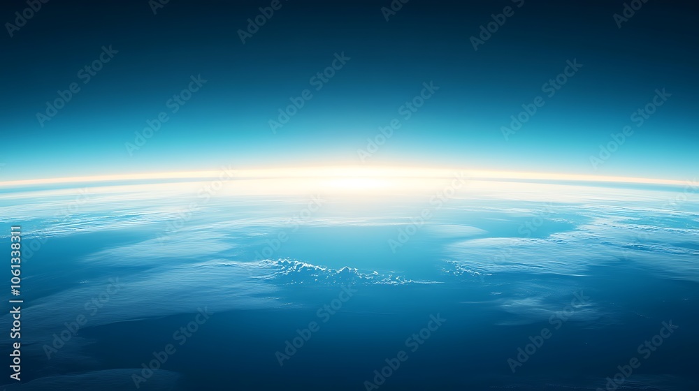 Sticker aerial view of earth with clouds simple neutral background with free space for design