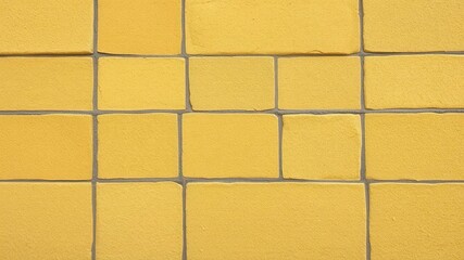 Naklejka premium Seamless wall background with Yellow natural sandstone tiles stitched together with clay, natural, texture, background