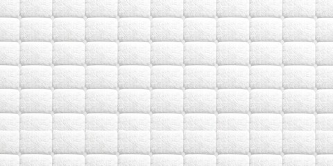 Fototapeta premium Seamless white padded upholstery vector pattern texture, minimalist, stylish, modern