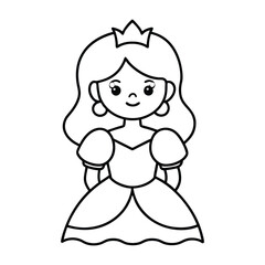 Cute Princess Character Vector Illustration