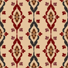 vector, Victorian Damask Pattern, Cream brown, pastel tones, Luxury, Seamless, Oriental Ethnic, Traditional, Aztec Abstract, Design for Surface, Fabric, Clothing, Textiles and Decor.