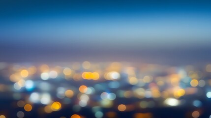 Blurry Cityscape at Dusk Minimalist White Background with Space for Text