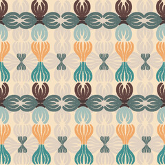 Ethnic Ikat Pattern, Seamless, Vector Illustration, Traditional Tribal Embroidery, African, Indian, Design for Wrapping, Silk, Scarf, Wallpaper, Textile, Carpet, Texture, etc.